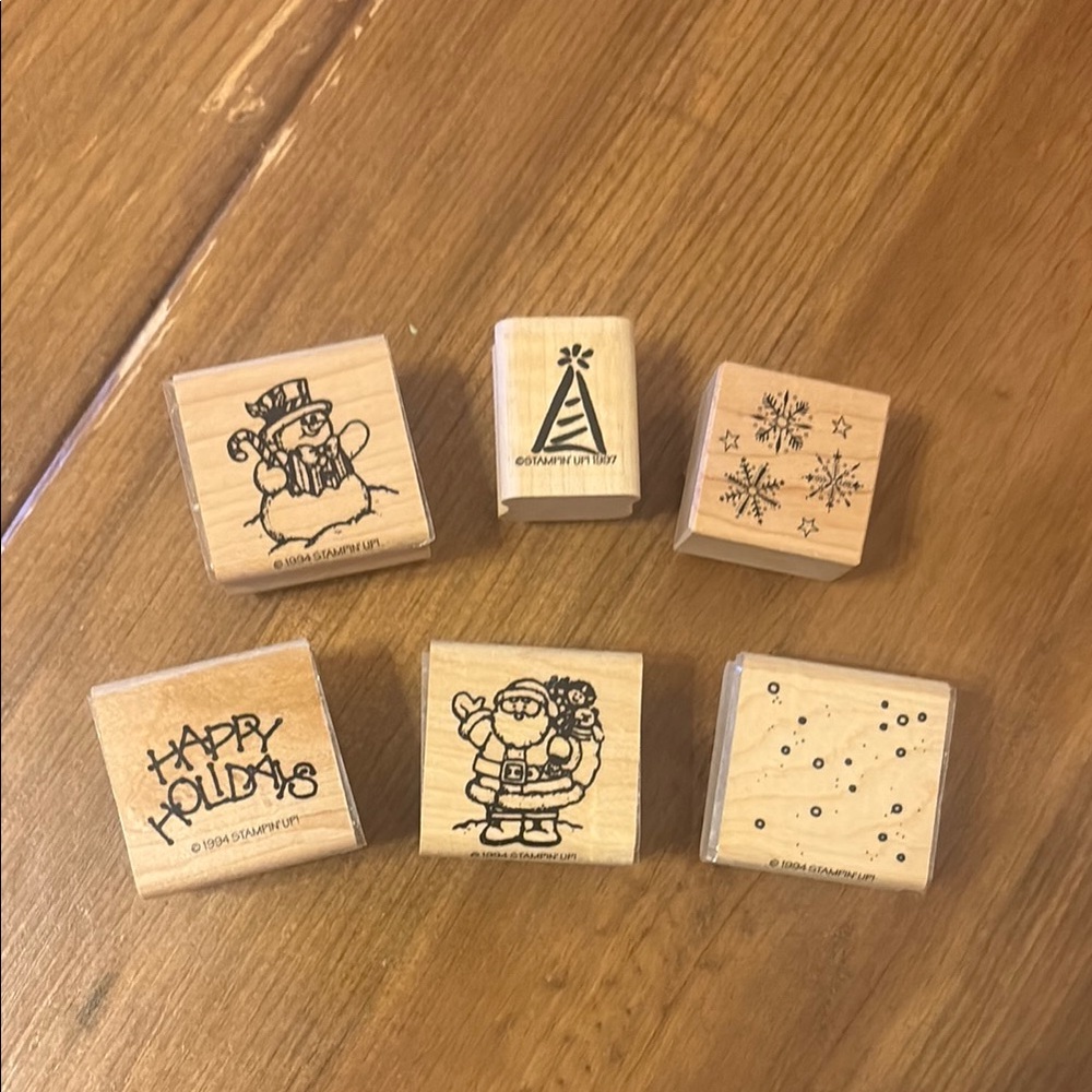 Stampin' Up! Festive Holiday Rubber Stamps - Set of 5 1994-1997